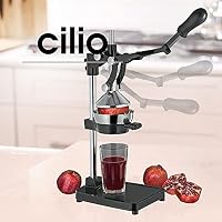cilio LIVORNO Granatapfelpresse, schwarz, Edelstahlpresskegel, Hebelwirkung – Ansicht 7