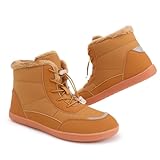 BibHoly Botas de nieve de invierno para mujer, con forro de piel, antideslizantes, puntera ancha, botas de senderismo al aire libre, A1 marrón, 39.5 EU