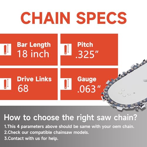 Holzfforma 3/8'' .063'' 24inch 84DL Ripping Chain Semi Chisel Chainsaw Saw Chain