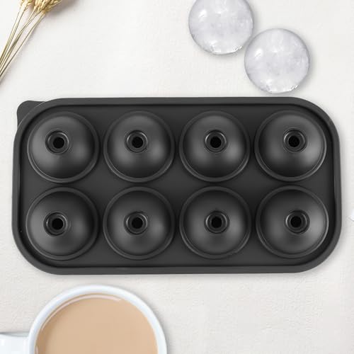 Bandeja de hielo de silicona negra con tapa 8 cavidades miniatura 1