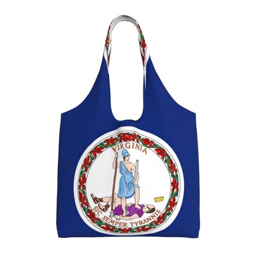 Sac en toile drapeau de Virginie idéal comme grand sac de plage ou cabas de course