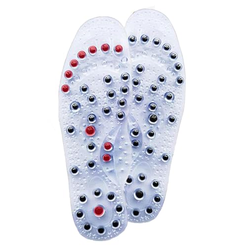 Plantillas Magnéticas,Plantillas Fascitis Plantar Plantillas Hombre Mujer Plantillas Memory Plantillas Alivio Dolor,Masaje Shiatsu Alivio del Dolor de Pies Relajación(Size:L(41-45),Color:transparente)