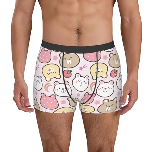 Cute Cartoon Bear Face Men's Boxer Briefs Lightweight Soft Comfort Breathable Stretch Underwear2