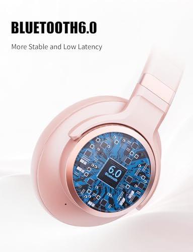 Image of KVIDIO Hybrid Active Noise Cancelling Headphones, Wireless Bluetooth Headphones Over Ear with Mic, 70H Playtime, Transparency Mode, Hi-Fi Stereo Sound, Deep Bass Headsets for Phone PC