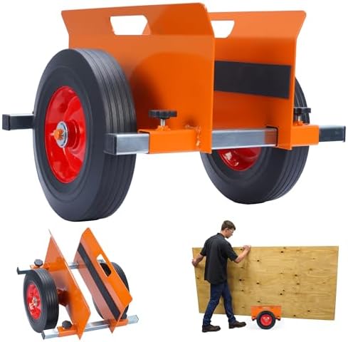 Heavy Duty Panel Dolly Orange 1100LBS Capacity Door Dolly with 10...