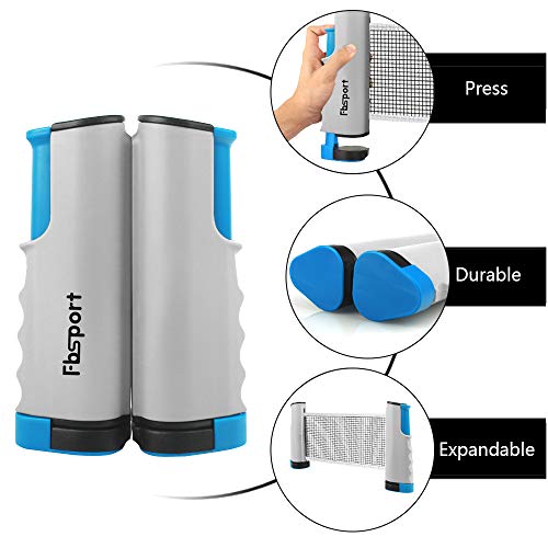 Image of FBSPORT Ping Pong Paddle Set, Portable Table Tennis Set with Retractable Net,Rackets,Balls and Carry Bag for Indoor /Outdoor Games