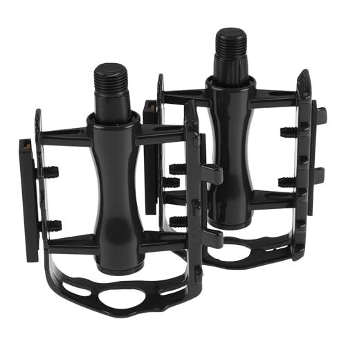 PARSLUCK Bicycle Pedal Aluminum Alloy Flat Pedal Black Fit 14mm Axles 1Pair