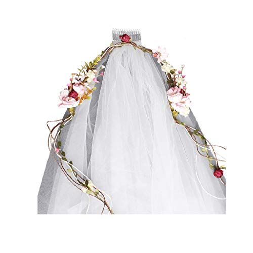 ZGP &Headdress Crown Flower Wreath Handmade Corolla Headband Bohemian Hair Band Flower Veil Korean Bride Tiara Seaside Holiday Photo Headband Hair Accessories floral garland