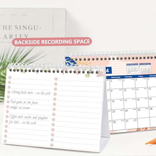 Small Desk Calendar 2026-2027, Koncci Standing Flip Desk Calendar with Stickers (Jan.2026-Jun.2027), Desktop Planner for Easy Organizing (7" x 8.5")