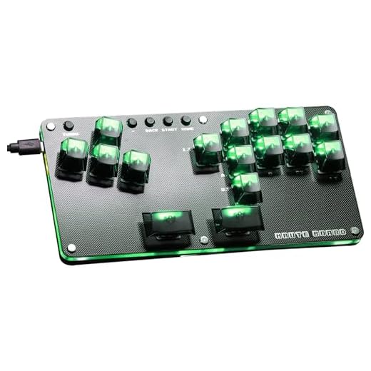 Leverless Controller Arcade Stick Haute42: 16Key All-Button Arcade Stick with Turbo Functions,Arcade Controller for PC/PS3/PS4/Switch Game Leverless Controller Fight Pad Supports Hot Swap & SOCD & RGB