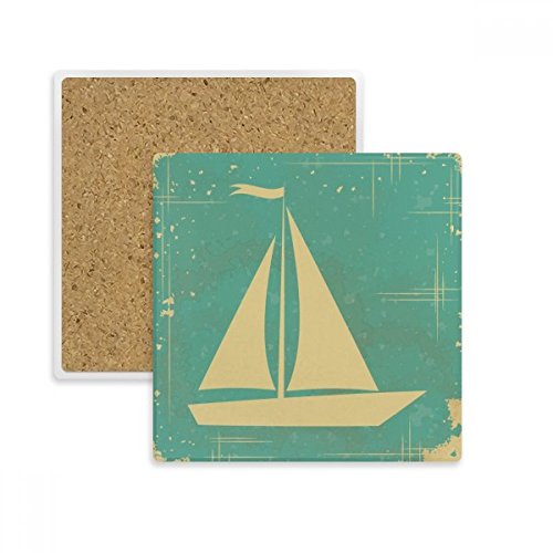 Coaster en pierre absorbante illustration voile pour tasse de salon - 2