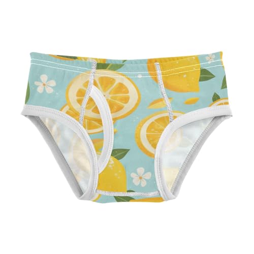 KLL Tropical Yellow Lemons Toddler Boy Cotton Briefs Cute Children Panties