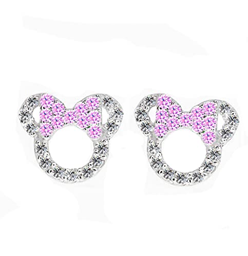 Kaguyo Pendientes de Minnie Mouse, pendientes de botón de Mickey...