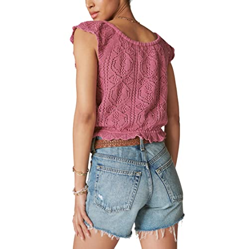Image of Lucky Brand Womens Lucky Brand Women's Flutter Sleeve Knit PulloverPullover Sweater