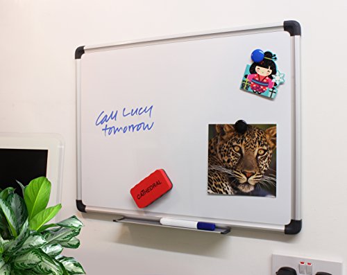 Cathedral - Pizarra blanca magnética con accesorios (45 x 60 cm, borrado en seco)