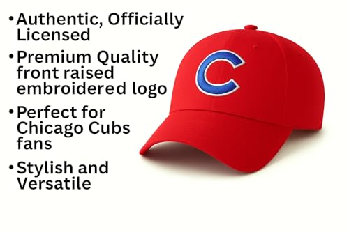 Gorra roja con logo bordado de Chicago Cubs miniatura 6
