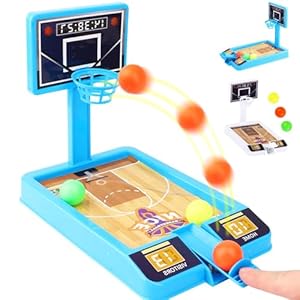 Random Color Tabletop Basketball Game Toys，Office Desktop Basketball Party Favors，Novelty Basketball Shooting Game Carnival Classroom Prizes Goodie Bag Stuffers for Kids Boys Girls(1PACK)