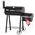 GREEN PARTY BBQ Charcoal Grill with Offset Smoker, 2 in 1 Smoker and Charcoal Grill combo, 512 Square Inch Space Barrel Charcoal Smoker Grill for Outdoor Camping Patio Backyard Cooking, Medium