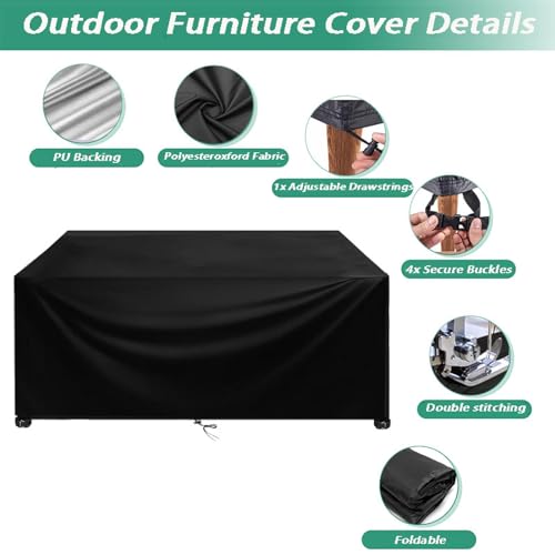 Cubierta resistente para mobiliario de jardín hecha de tela Oxford 420D impermeable 4