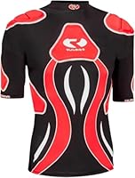 Rugbier Professionelle Rugby-Schulterpolster für Herren, Rugby Vulcano – gepolsterter Rugby-Schutz – Männerkategorien – Modell Vulcano Rot/Schwarz (XS)