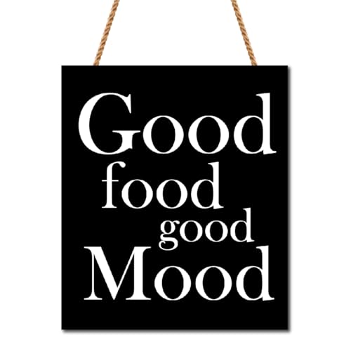 Good Food Good Mood Kitchen Hanging Sign Decor,Funny Wall Hanging Wood Signs For Kitchen Dining Room Restaurant Wall Decor,Gifts For Family Chef Cooking Lovers