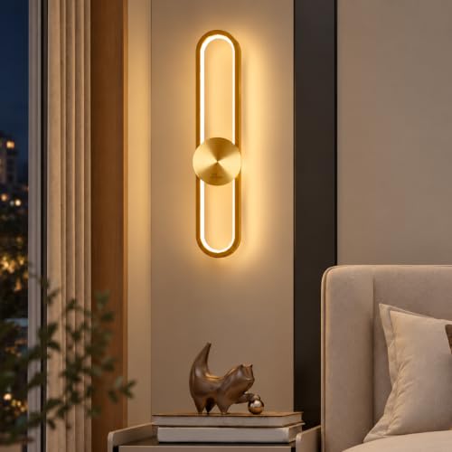 Image of Murphy LoopLite 3-in-1 LED Wall Lamp with Golden Finish | Premium Aluminium Body | Matte Luxe Design | Warm /Neutral /Cool White Light | Modern Ambient Light | 2-Year Warranty | Pack of 1
