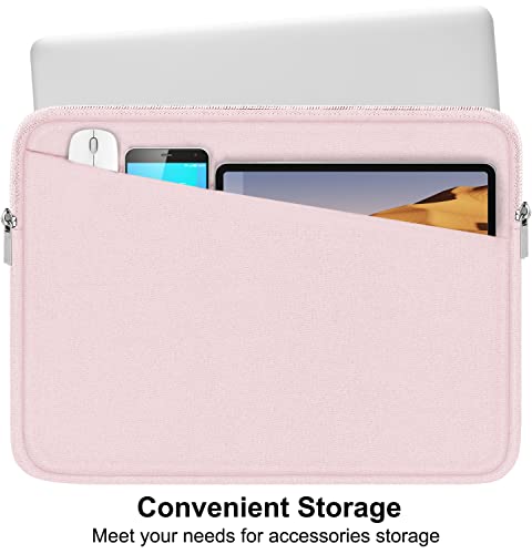 Image of 15.6 inch Laptop Sleeve Case, Durable Computer Carrying Bag Protective Case Briefcase Handbag with Front Pocket, Slim Laptop Cover for 15.6 Inch HP, Dell, Lenovo, Asus, Notebook, Pink