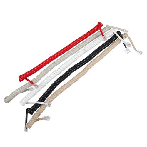 HONMEET Cavo Telefonico a Molla 10 Pezzi per Cornetta Telefonica Cavo Ricevitore Telefonico Fisso Jack Modulare per Uso Domestico e Ufficio Colore Casuale Colore Casuale