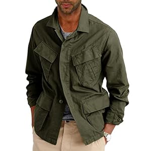 Runcati Mens Light-weight Safari Jacket Button Up ...