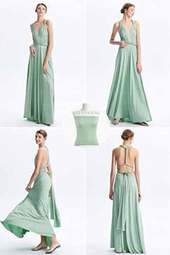 Image of Multi-Way Wrap Infinity Maxi Dress for Bridesmaids & Wedding Guest | 31 Colors for All Wedding Themes, One Size & Plus, 1 Dress for Any Events, Evening, Prom, Gala, Non-See-Through, Wrinkle-Free