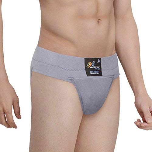 Technix Men's Breathable Cotton Athletic Supporters Cross fit Gym and Fitness for Cricket, Football, Hockey, Athletics, Badminton Lawn Tennis & Any Other Sports Grey 4 41Mq7g1h8CL