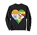 Indiano Zimbabwe Bandiera Cuore Felpa