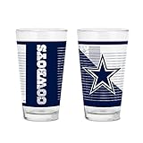 Rico Industries NFL Football Dallas Cowboys - Vasos de pinta de 16 onzas con logotipo impreso digitalmente, práctico juego de 2 vasos clásicos, para fanáticos, aptos para lavavajillas
