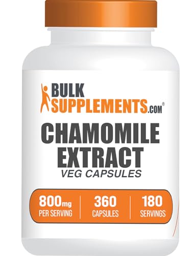 BulkSupplements.com Chamomile Extract Capsules - Chamomile Supplement from Chamomile Flowers - Gluten Free 2 Capsules per Serving 360 Count (Pack of 1)