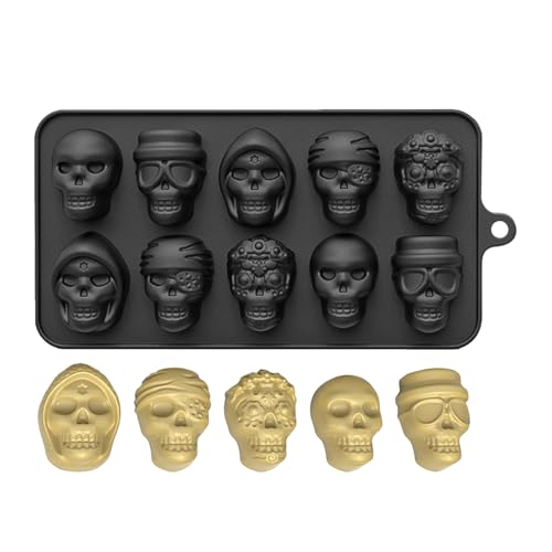 Pruojhw - Molde de 10 alvéolos para Halloween | Herramienta de pastelería para postres | Para chocolate, cubitos de hielo, caramelos, pudín y fiestas