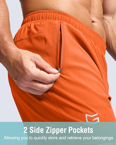 Image of G Gradual Men's Athletic Running Shorts with Zipper Pockets Quick Dry 7 inch / 5 inch / 9 inch Workout Gym Shorts for Basketball Hiking