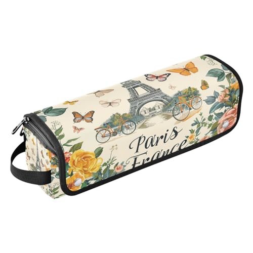 Bulletgxll Flowers and Tower Hair Tools Travel Bag Portable Hair Accessory Organizer with Heat Resistant Mat 2 in 1 Curling Iron Travel Carrying Case, Travel Essentials for Women