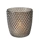 Boltze Windlicht Set Marilu 4-teilig (grau, Deko-Gläser für Kerzen / Teelichter, Kerzenständer ø 8 cm, verschiedene Muster, Form rund, Teelichthalter) 2002930