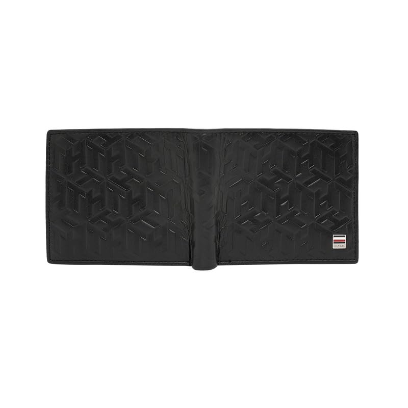 Image of Tommy Hilfiger Men's Wallet Elgon - Black | Embossed Leather | Global Coin Pocket | Stylish Purse for Men