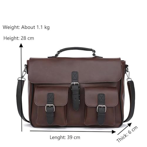 Leather Briefcase for Women Men's Casual Shoulder Crossbody Bags Large Capacity Business Commuting Messenger Bag Men Briefcases2