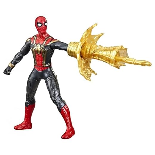 Marvel Spider-Man - Figura de acción Inspirada en la película de Spider-Man de 15 cm de Lujo, con Arma de Ataque, función de piernas apretadas, a Partir de 4 años