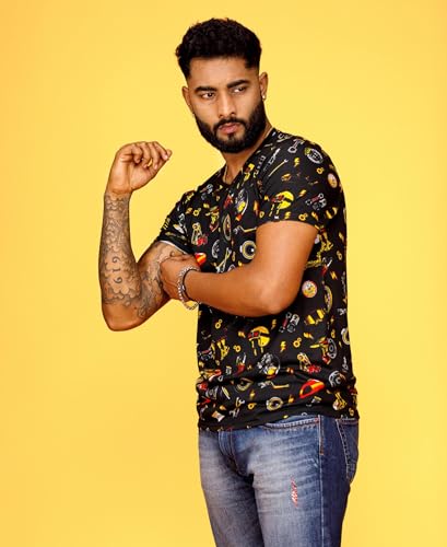 Image of WANDERLOOMS Men Tshirt Front & Back Graphic Printed Full Print Tshirt for Men Round Neck Half Sleeve T-Shirt