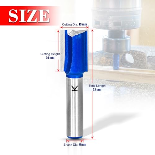 ASNOMY 13mm Nutfräser 8mm Schaft,Hartmetall Fräser Router Bits, Gerade holzfräser Router Bit Set, Fräsen Werkzeug für Holzbearbeitung