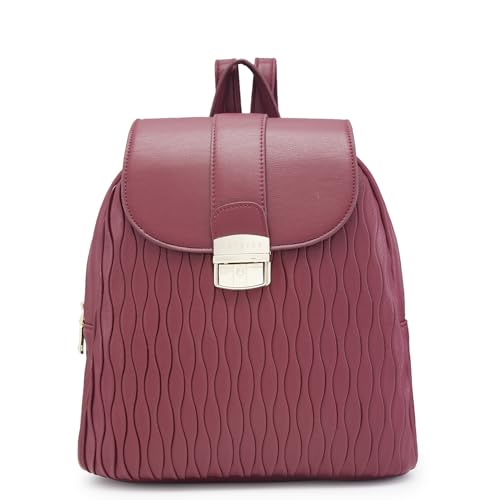 Image of Caprese Shelbee Casual Backpack, Medium | Quilted Backpack for Women with Buckle Lock, Adjustable Shoulder Strap & Back Zip Closure | For Everyday Outings, College and Travel