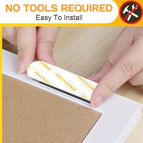 Image of EMITEVER Heavy Duty Picture Hangers, Damage Free Hanging Hooks Without Nails, Medium Wall Strips Adhesive Poster Sticky Black 20-Pairs (40 Strips)