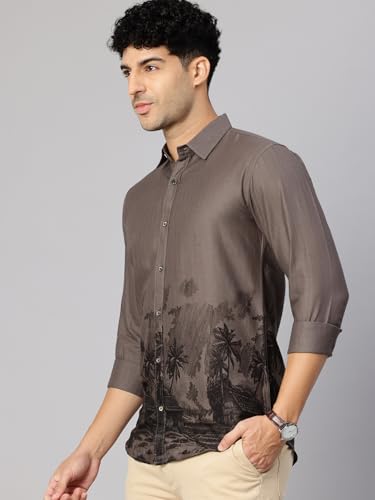 Image of Majestic Man Stylish Ombre Print Pure Cotton Casual Shirt for Men