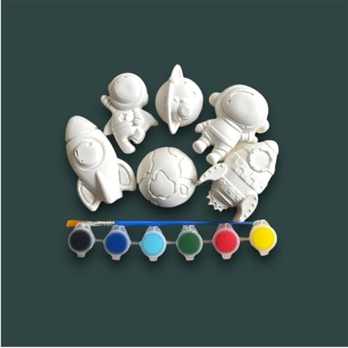 Image of EXPESIA Craft by Hanoosh Astronaut Theme DIY Plaster Painting Kit for Kids (2+ Years) | Space Art & Craft Set with 6 Acrylic Colours & Brush | Creative Learning & Screen-Free Activity | Gift for Boys & Girls