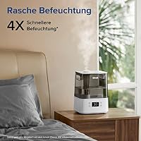 Levoit Smart Luftbefeuchter für große Räume, Top-Fill Humidifier, mit APP & Alexa Steuerung, bis 47m², leise Raumbefeuchter für Schlafzimmer, Kinderzimmer, Pflanzen, Auto Shut-off, 6 L, Grau – Ansicht 3