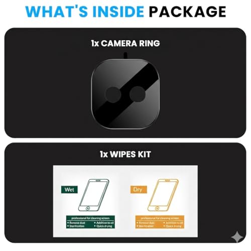 Image of ArmourPro Camera Lens Protector Tempered Glass Compatible For iQOO 15R (6.59 Inches) With Edge To Edge Coverage | Black Lens, Pack of 1