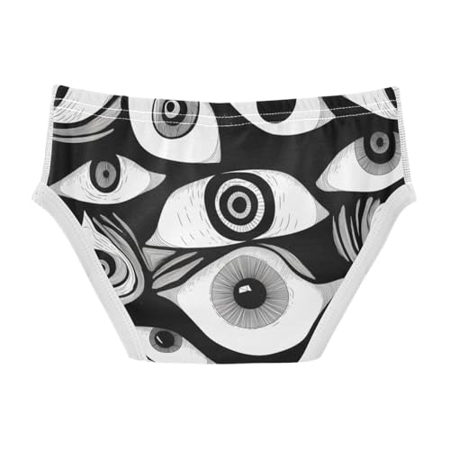 KLL Black and White Evil Eyes Toddler Boys' Comfort Nighttime Underwear Cute Children Undies2
